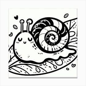 Line Art snail Canvas Print