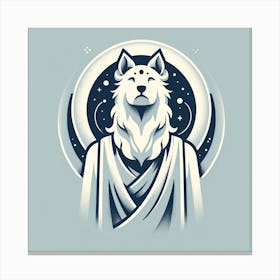 Wolf Minimal Art Canvas Print