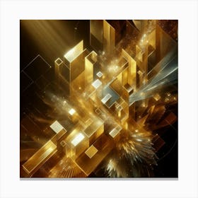 Abstract Golden Cubes 32 Canvas Print