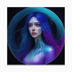 Girl With Blue Hair Canvas Print