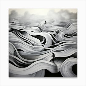 Walking In The Waves Canvas Print