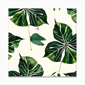 Tropical Leaves Seamless Pattern Canvas Print