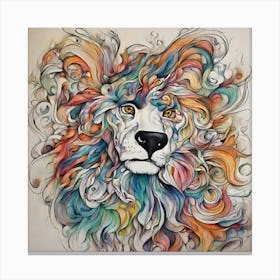 Lion painting drawings Canvas Print