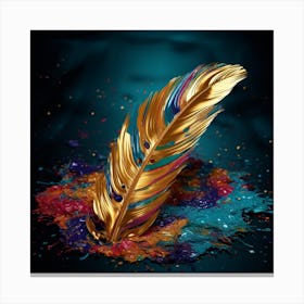 Gold Feather Canvas Print