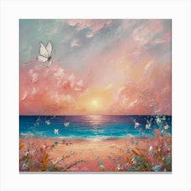 Sunset At The Beach 1 Canvas Print