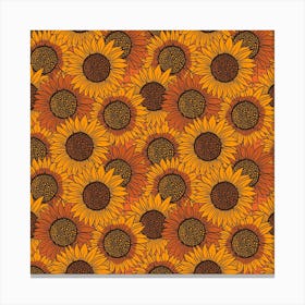 Fall Sunflower Print Canvas Print