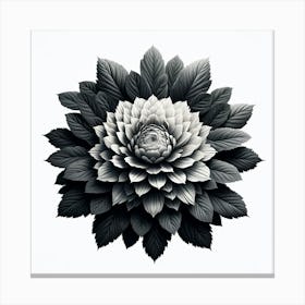 Black And White Flower Canvas Print