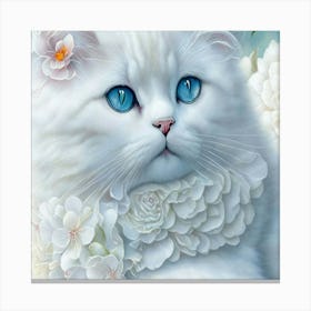 White Cat With Blue Eyes 1 Canvas Print