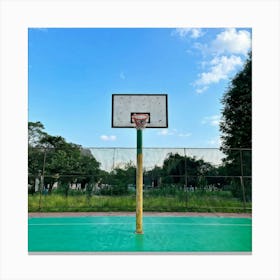 Competition Play Wooden Board Abandoned Recreation Court Background Park Nobody Basket Gr (6) Canvas Print