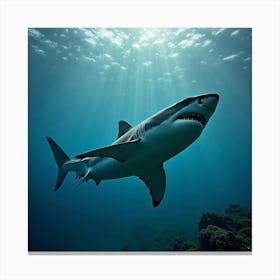 Great White Shark Near Reef 1 Canvas Print