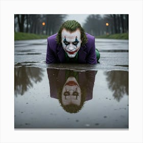 Joker In Puddle Canvas Print