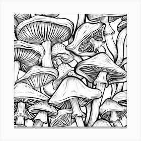 Seamless Pattern Of Mushrooms Canvas Print