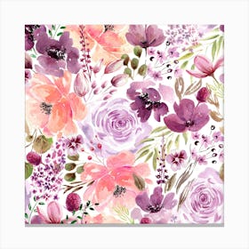 Floral Chaos Pink Canvas Print