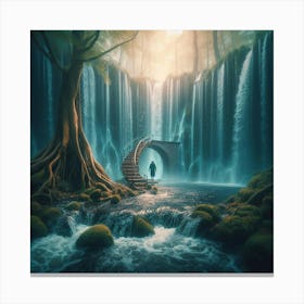 Stepping Into The Water, Finding A Hidden Cave Behind Amsterdam S Waterfall Style Mystical Realism (4) Canvas Print