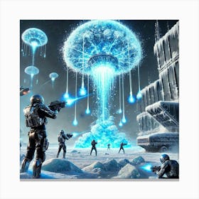 A Futuristic Sci Fi Depiction Of Solar Commandos Plasma Detonators Canvas Print