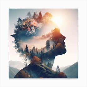 Adventure in human head concept art Canvas Print