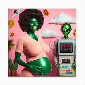 Aliens pregnancy Canvas Print