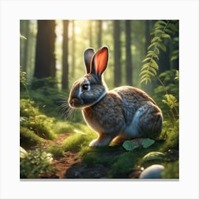 Rabbit In The Forest 92 Canvas Print