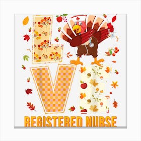 Love Registered Nurse Dabbing Turkey Thanksgiving Nursing Canvas Print