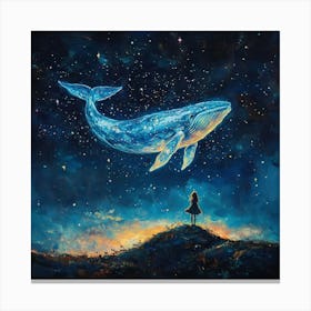 Whale In The Starry Night Sky 3 Canvas Print