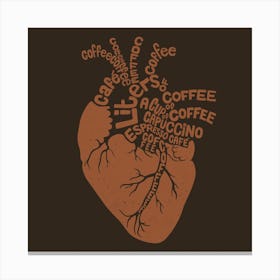 Coffee Lover Heart Canvas Print
