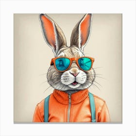 Rabbit In Sunglasses 6 Canvas Print