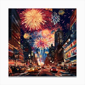 New York City Fireworks 1 Canvas Print