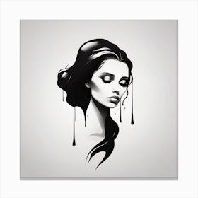 Girl With Dripping Hair Canvas Print