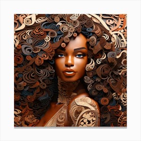 African Woman With Curly Hair 2 Canvas Print