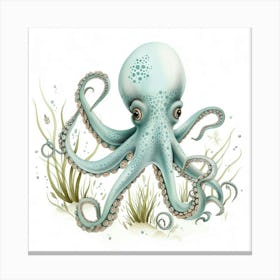 Surprised Storybook Style Octopus 2 Canvas Print