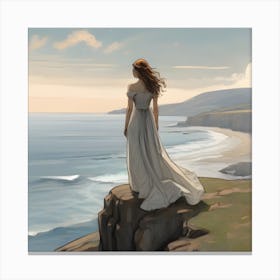 Girl By The Sea Canvas Print