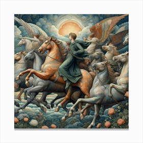 Angels On Horseback 1 Canvas Print