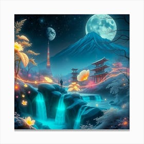 Japanese Waterfall Canvas Print