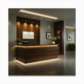 Default Create Unique Design Of Office Front Desk Wall 0 Canvas Print