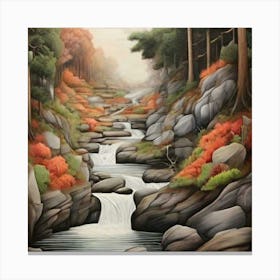 Stream In The Woods Canvas Print