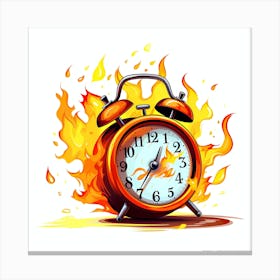 Alarm Clock On Fire 1 Canvas Print