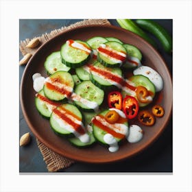 Cucumber Salad On A Plate Canvas Print