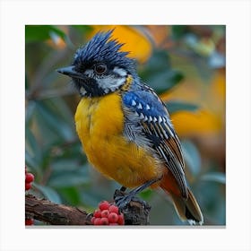 Blue And Yellow Bird 3 Canvas Print
