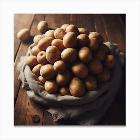 Potatoes On A Wooden Table 2 Canvas Print
