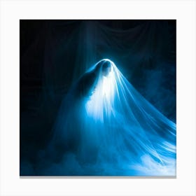 Spirit Trapped Screaming Partially Visible Through A Delicate Translucent Veil Ethereal Essence (6) Canvas Print