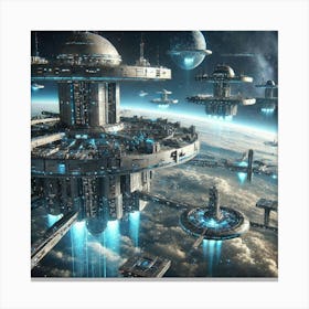 High Altitude Command Posts Scifi Canvas Print