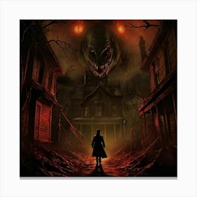 Vintage Horror Scenes Depicted Across A Chaotic Spectrum Chiaroscuro Lighting Dominates With Eerie (4) Canvas Print