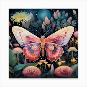 Butterfly In The Night 1 Canvas Print