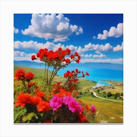 Flowers In The Mountains Canvas Print