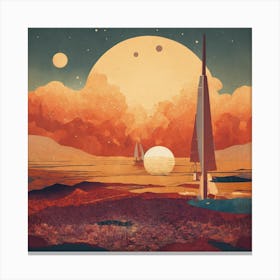 Spaceships In The Sky Canvas Print