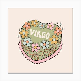 Virgo Heart Cake Canvas Print