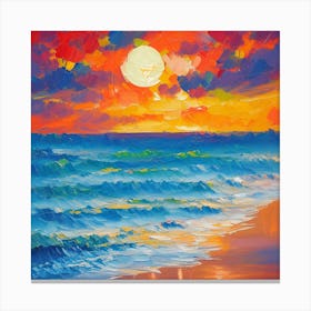 Sunset On The Beach Canvas Print