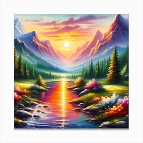 Sunset In The Mountains 16 Canvas Print