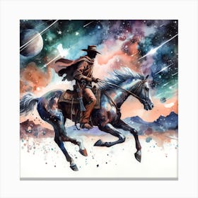 Watercolor Cowboy Painting 1 Canvas Print