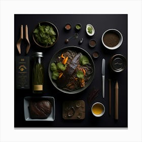 Barbecue Props Knolling Layout (26) Canvas Print